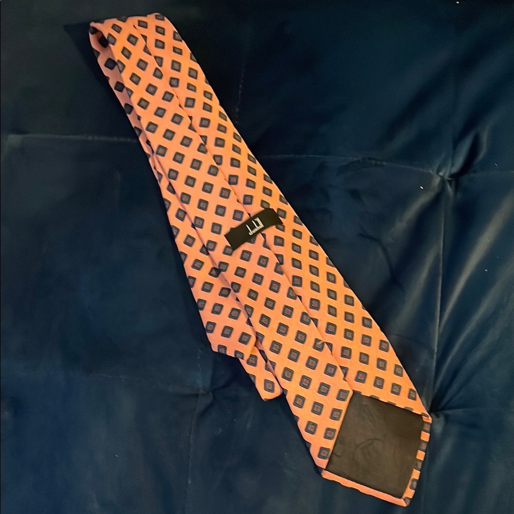 Dunhill Pink and Blue Geometric Tie